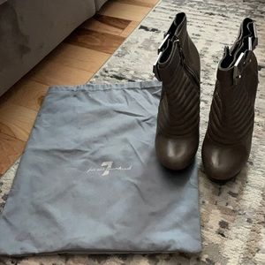 Gray heel booties